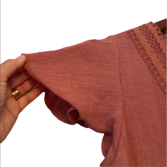 Mine Crossover Tie Front Rust Colored Top - Picture 4 of 12